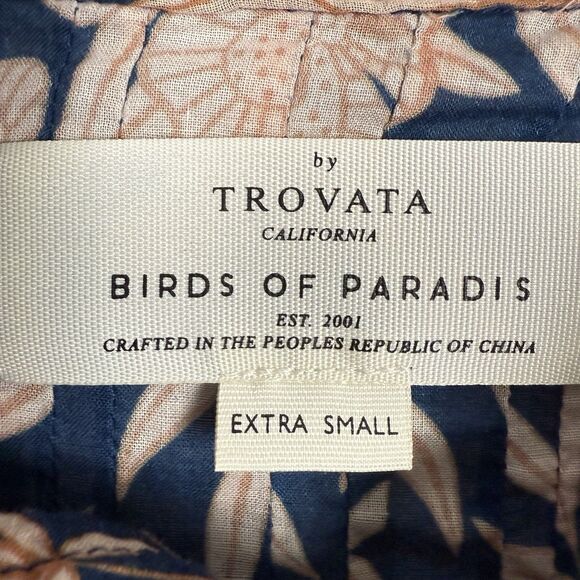 Birds of Paradis Trovata Gemma Blouse Paloma Floral Puff Sleeve Ruffled XS Top - Picture 3 of 12